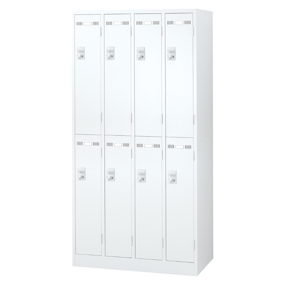 スチールロッカー 2段8人用 W900×D515×H1790mm 下置用 ダイヤル錠