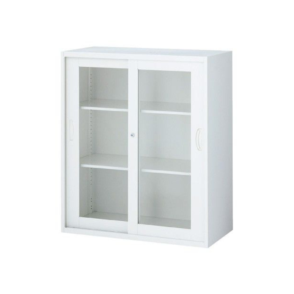 【SKR-SFシリーズ】キャビネット ガラス引違い 高さ1050mm 上下兼用