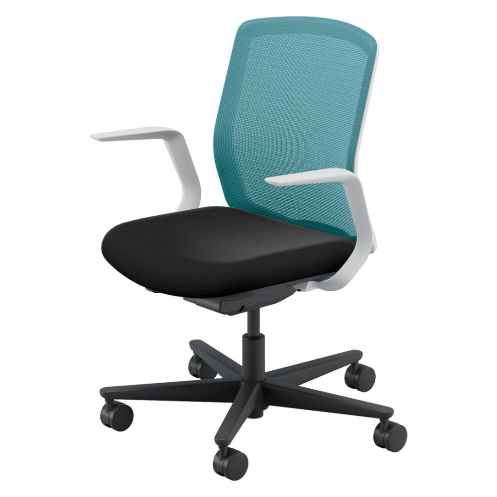 UCHIDA(内田洋行) CARISSA2(カリッサ2) ミドルバック ツートン 座ブラックタイプ