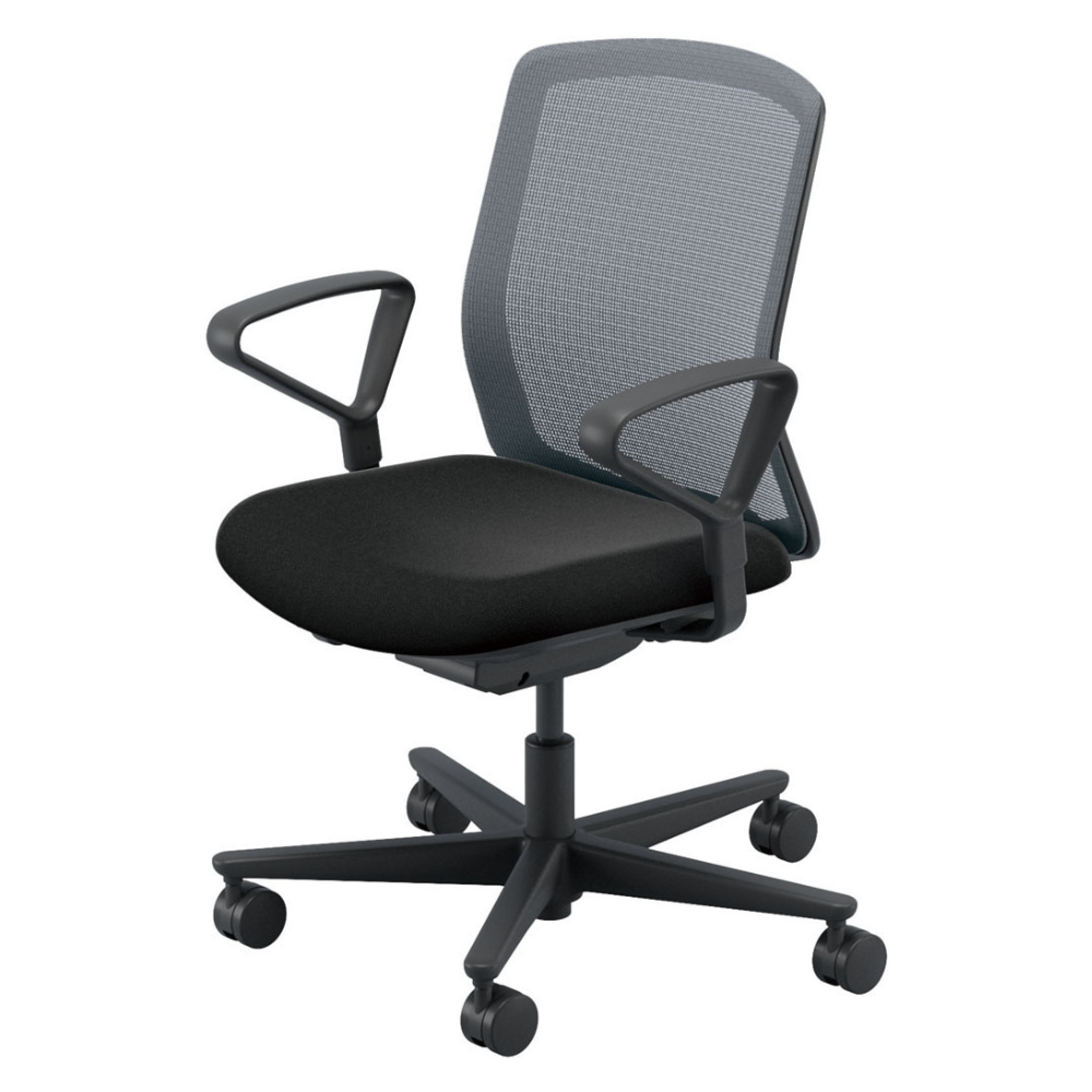 UCHIDA(内田洋行) CARISSA2(カリッサ2) ミドルバック ツートン 座ブラックタイプ