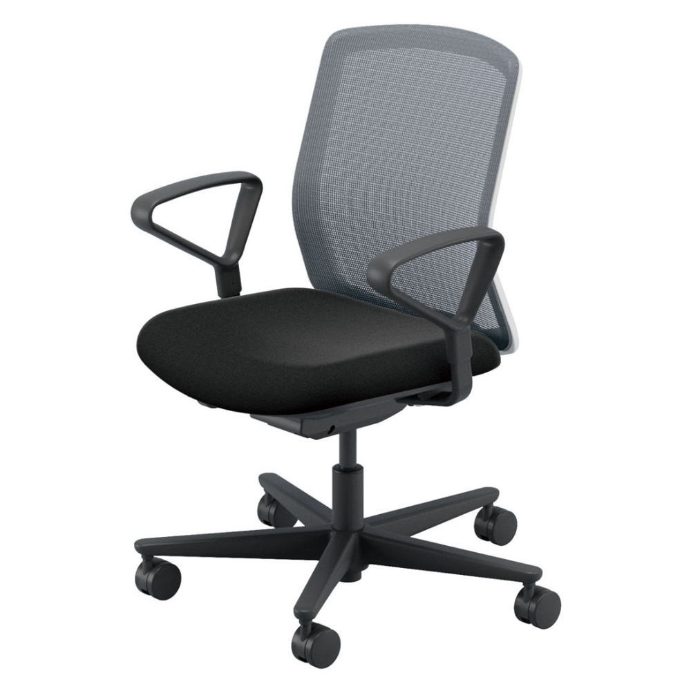 UCHIDA(内田洋行) CARISSA2(カリッサ2) ミドルバック ツートン 座ブラックタイプ