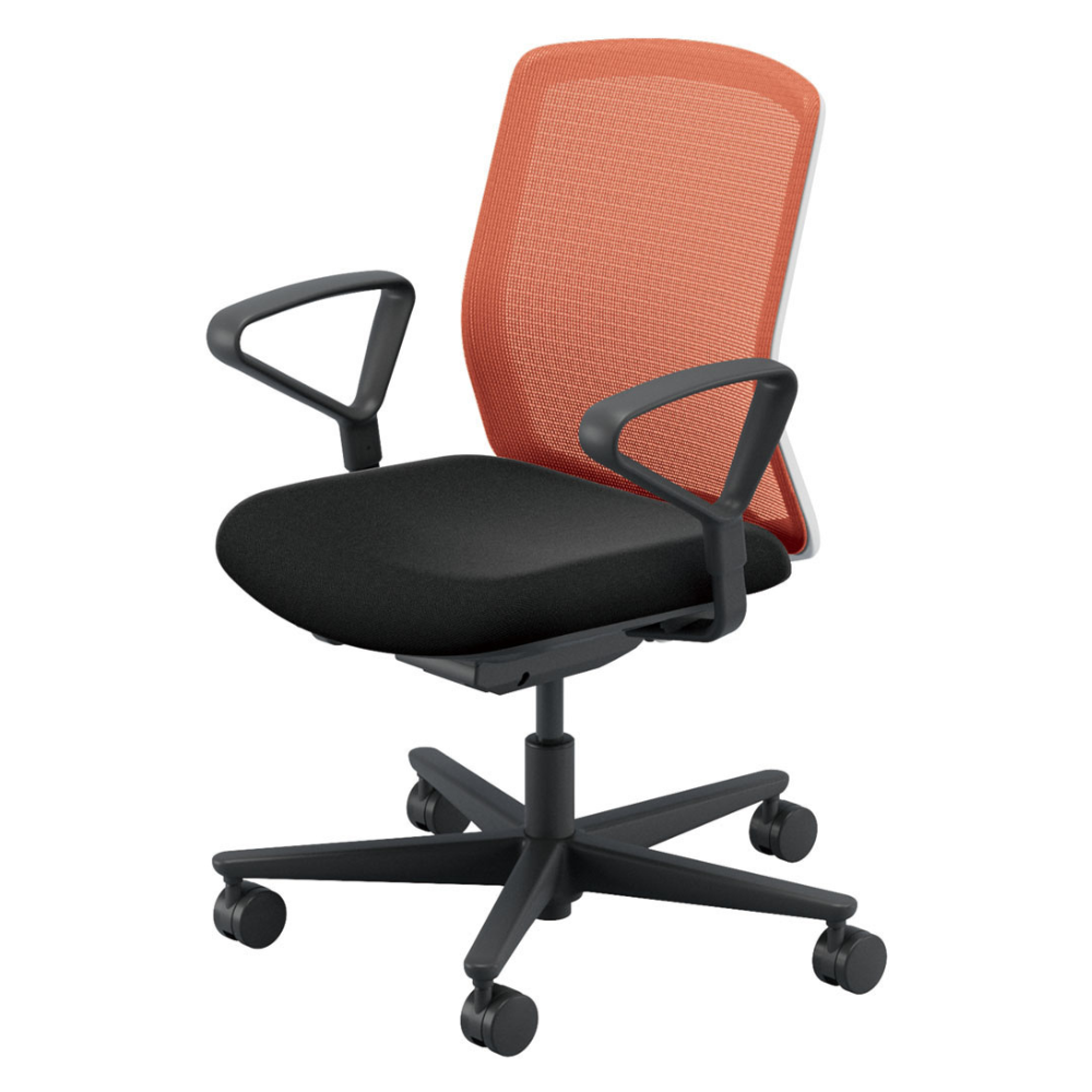 UCHIDA(内田洋行) CARISSA2(カリッサ2) ミドルバック ツートン 座ブラックタイプ