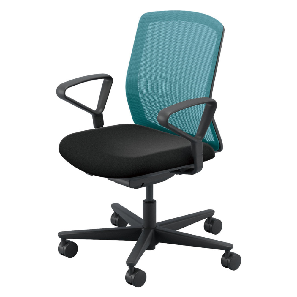 UCHIDA(内田洋行) CARISSA2(カリッサ2) ミドルバック ツートン 座ブラックタイプ