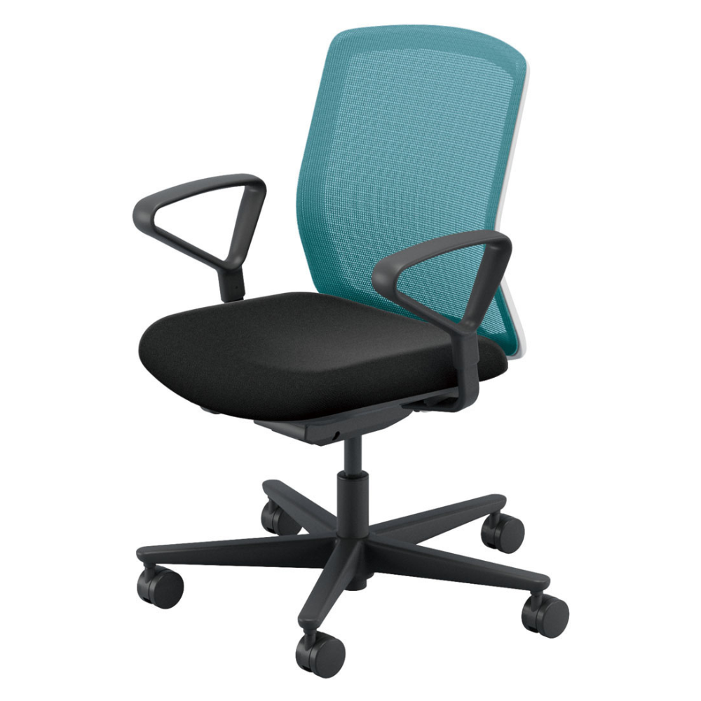 UCHIDA(内田洋行) CARISSA2(カリッサ2) ミドルバック ツートン 座ブラックタイプ