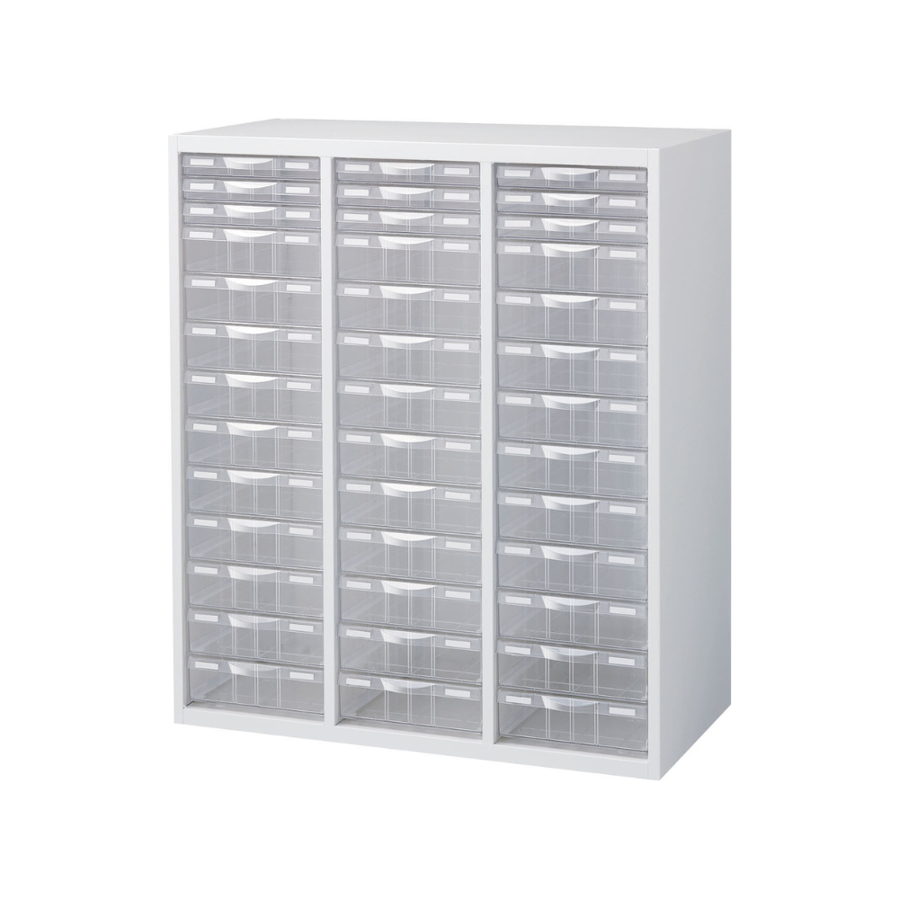 【SKR-SFシリーズ】トレー書庫 浅型3段 深型10段 高さ1050mm 下置用