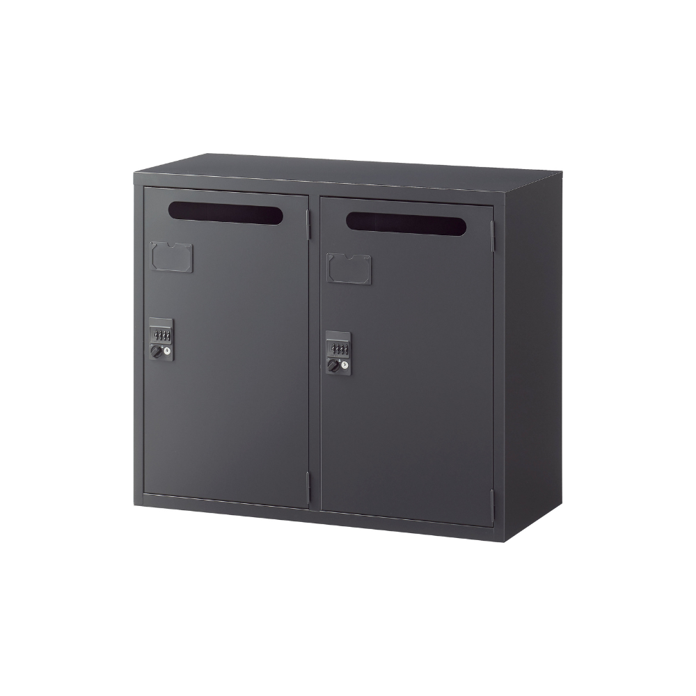 【SFBシリーズ】メールボックス 2人用 高さ750mm 上置用 ダイヤル錠