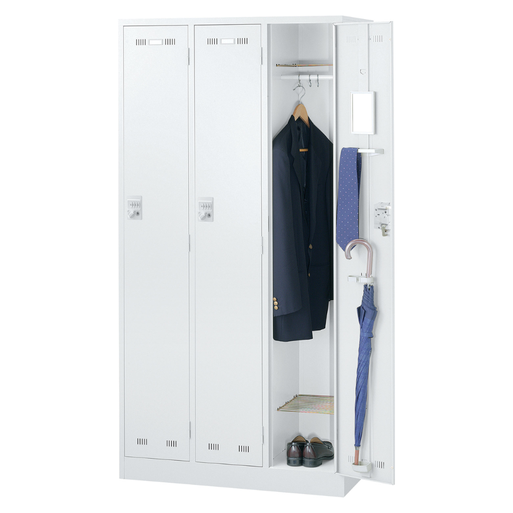 スチールロッカー 3人用 W900×D515×H1790mm 下置用 ダイヤル錠