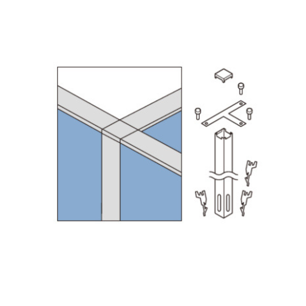 【UCHIDA(内田洋行)E3 PANEL SYSTEM専用】Tジョイント