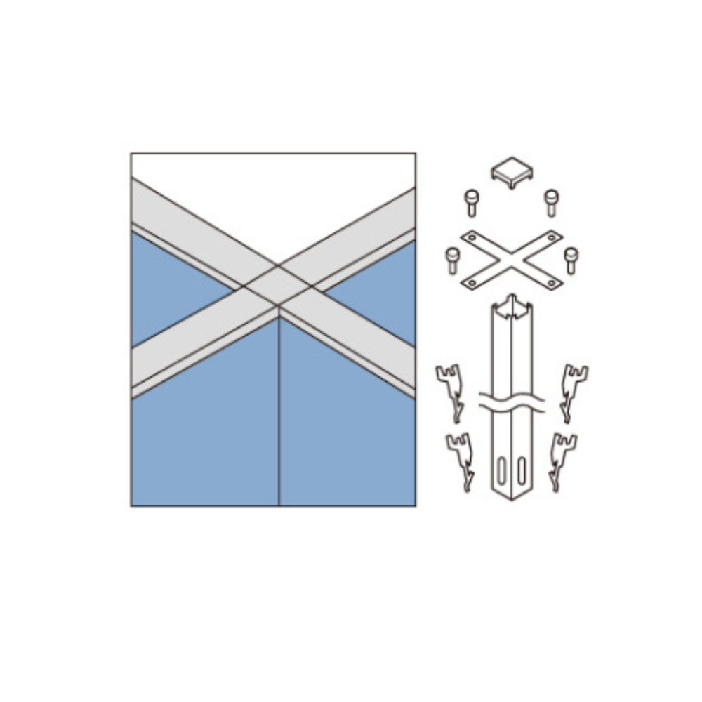 【UCHIDA(内田洋行)E3 PANEL SYSTEM専用】クロスジョイント