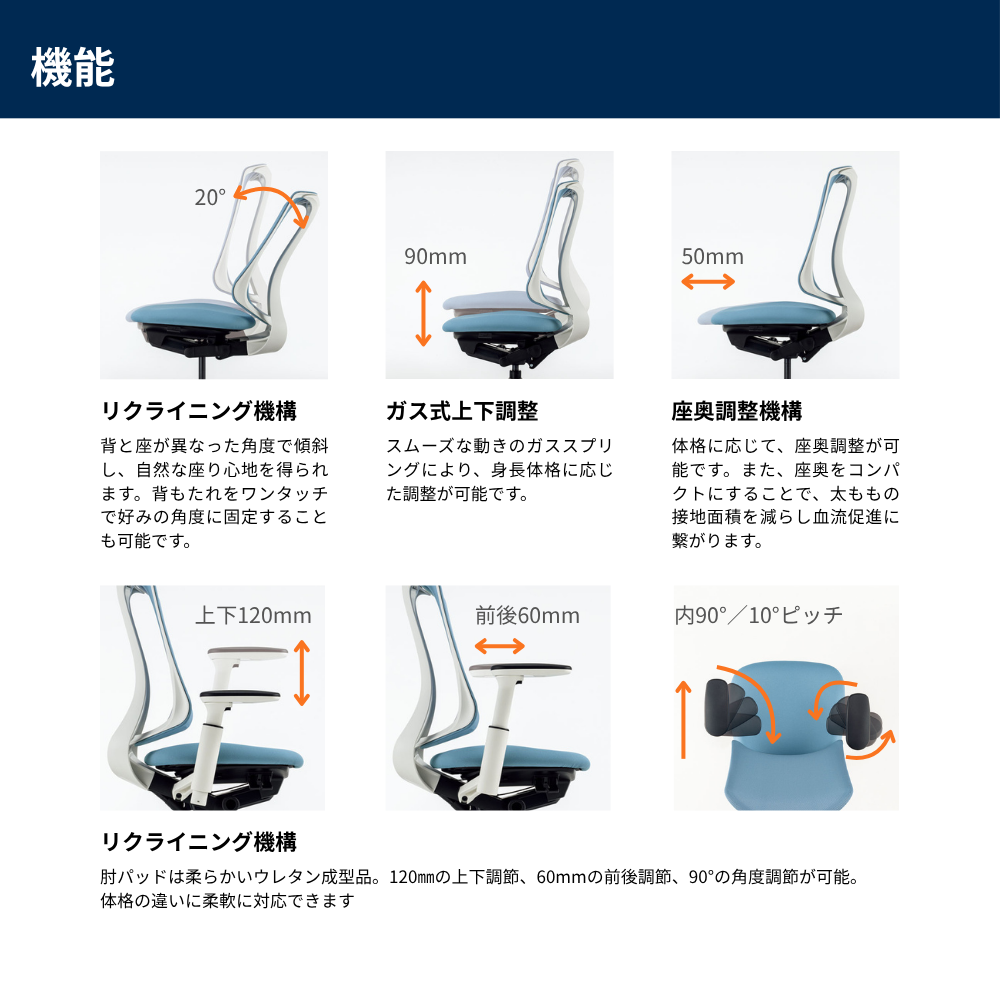 UCHIDA(内田洋行) Reflek(リーフレク) ハイバック ブラックフレーム