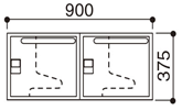 Inaba（イナバ） iprea（イプリア） パーソナルロッカー 2人用 幅900mm×高さ375mm ダイヤル錠