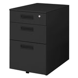 3段ワゴン オールロック式 本体:ブラック W395×D550×H616mm