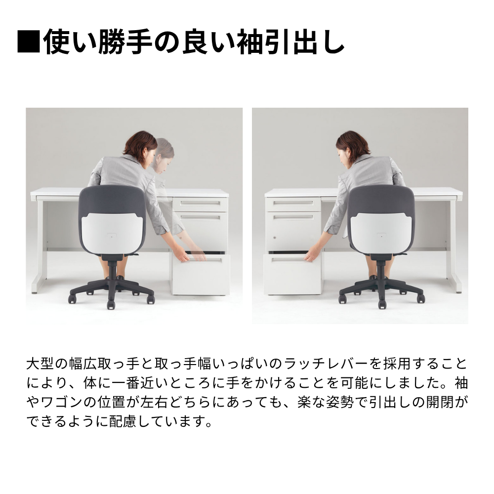UCHIDA（内田洋行） SCAENA（スカエナ） 両袖デスク（奥行700mm） Kタイプ A4-3段／B4-3段 シリンダー錠