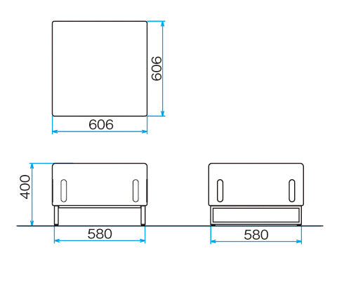 スツール W606×D606×H400mm