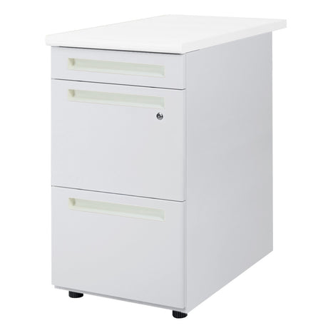 3段脇机 オールロック式 本体:ホワイト W400×D700×H700mm