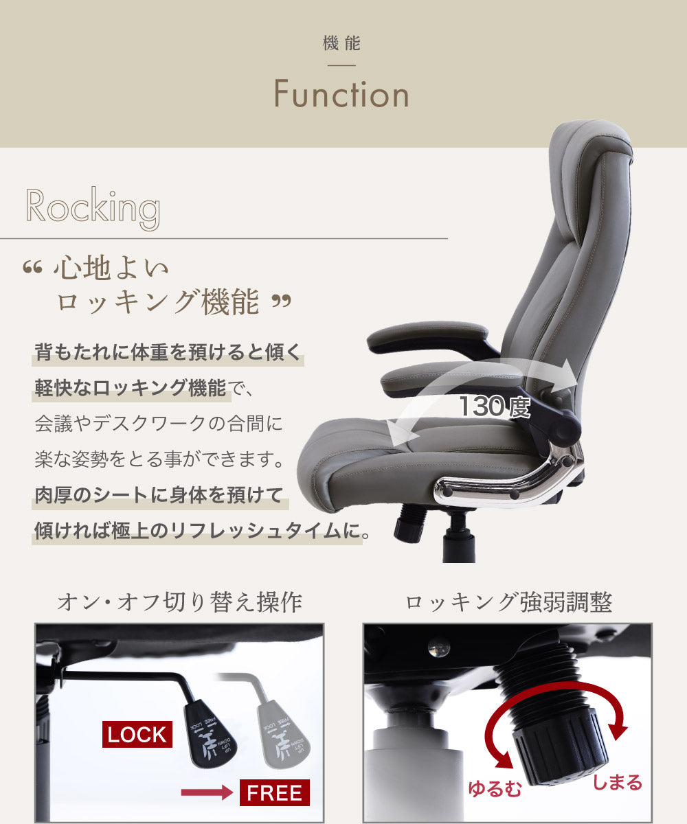 オフィスチェア エグゼクティブチェア 跳ね上げ式アームレスト式